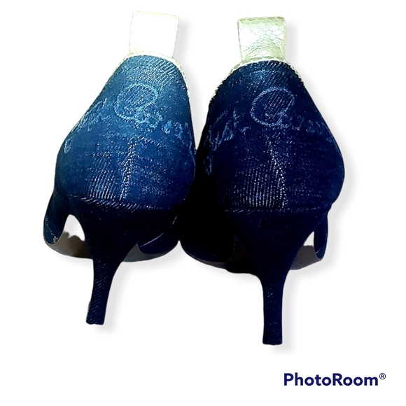 Roberto Cavalli (Just Cavalli) High-Heels; size 37; Denim/Snake:RARE - Picture 4 of 7
